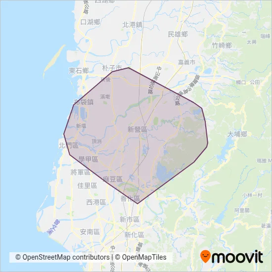 新營客運 coverage area map