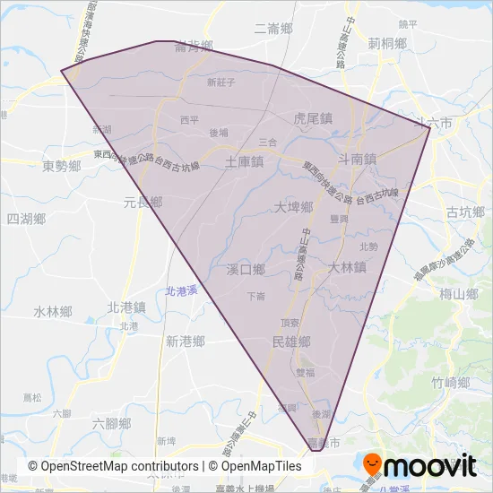 聯營-臺西客運-嘉義客運 coverage area map