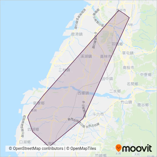 聯營-臺西客運-台中客運 coverage area map