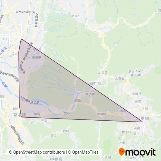 聯營-台中客運-南投客運 coverage area map