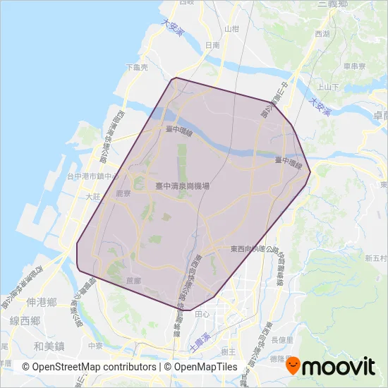 聯營-台中客運-中台灣客運-統聯客運 coverage area map