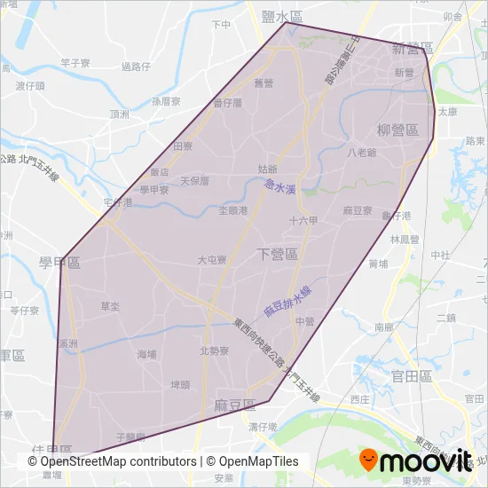聯營-興南客運-新營客運 coverage area map