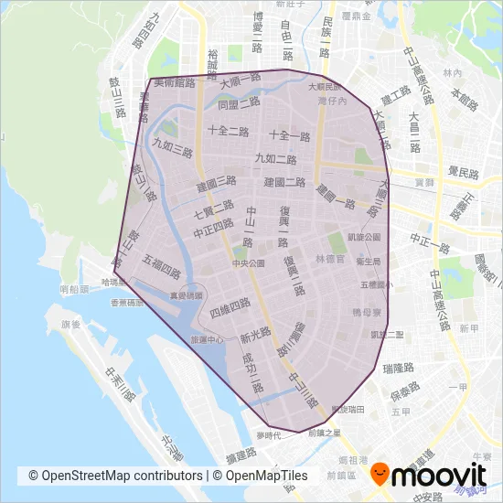 Kaohsiung Metro (Tram) coverage area map