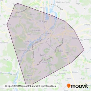 Carte de la zone de couverture de Le Met'