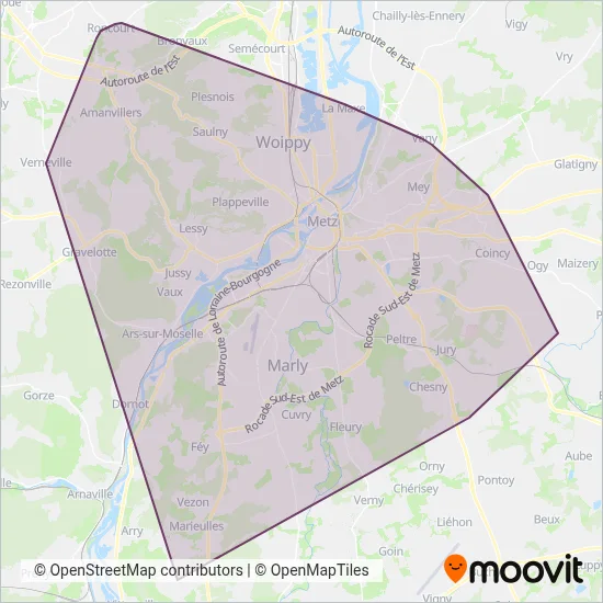 Mapa del área de cobertura de Le Met'