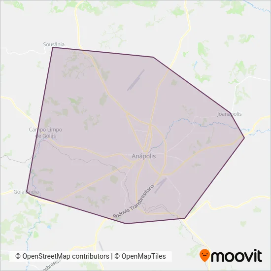 URBAN - Mobilidade Urbana de Anápolis coverage area map