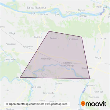 Sirmiumbus [lokalni] coverage area map
