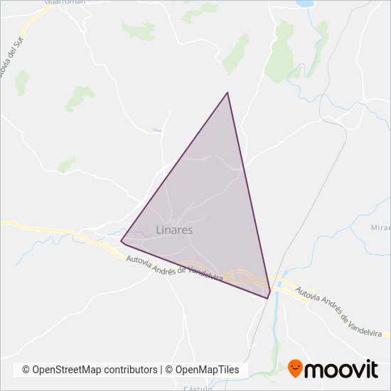 Transportes Urbanos de Linares coverage area map