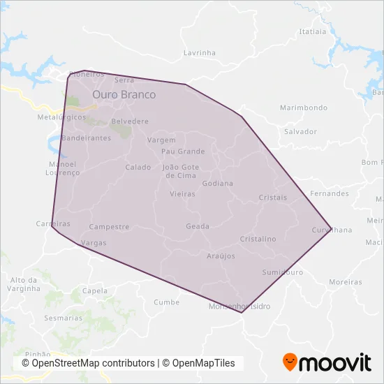 São Judas Transportes coverage area map