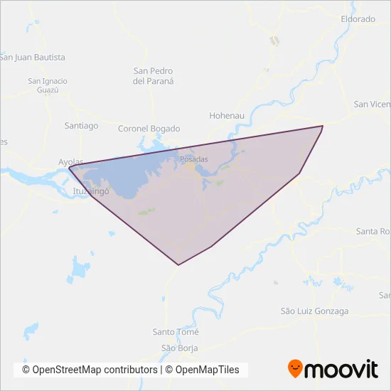 Río Uruguay coverage area map