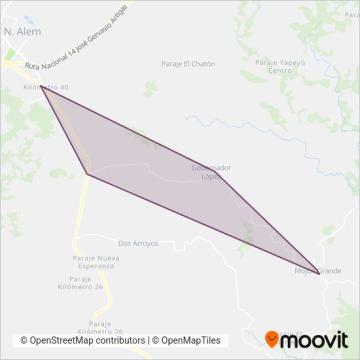 Mapa del área de cobertura de Empresa El Lucero