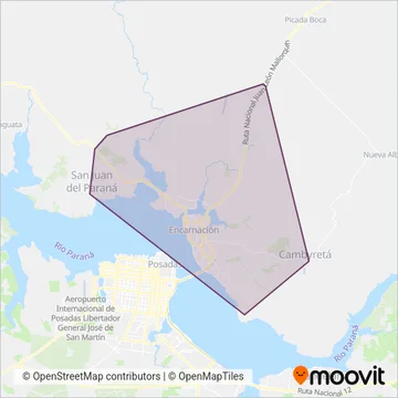Servicio Urbano coverage area map