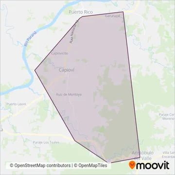 Expreso Misiones S.A. coverage area map