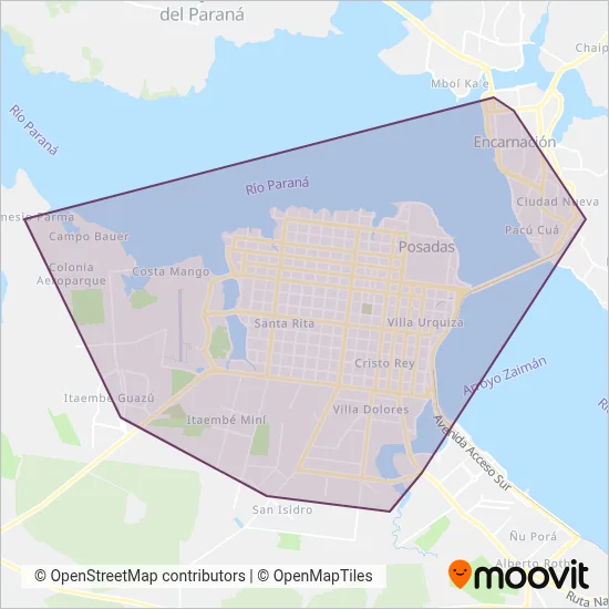 Casimiro Zbikoski S.A. coverage area map