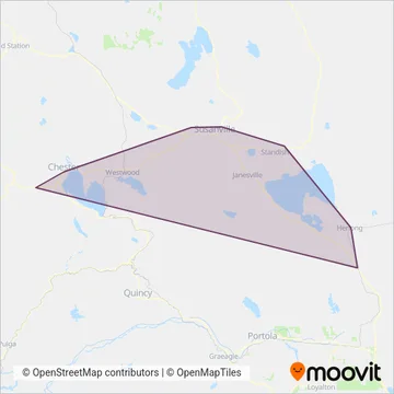 Lassen Rural Bus coverage area map