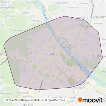 Wiener Linien (Bus) coverage area map