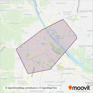 Wiener Linien (Subway) coverage area map
