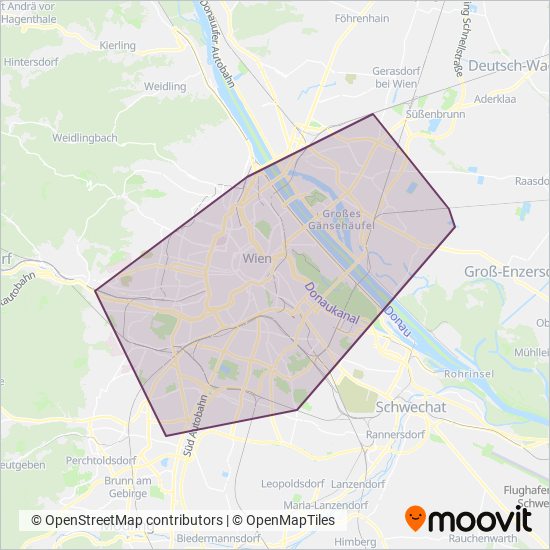 Wiener Linien GmbH & Co KG coverage area map