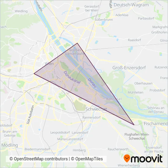 Vienna Airport Lines coverage area map