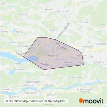 KMG Klagenfurt Mobil GmbH coverage area map