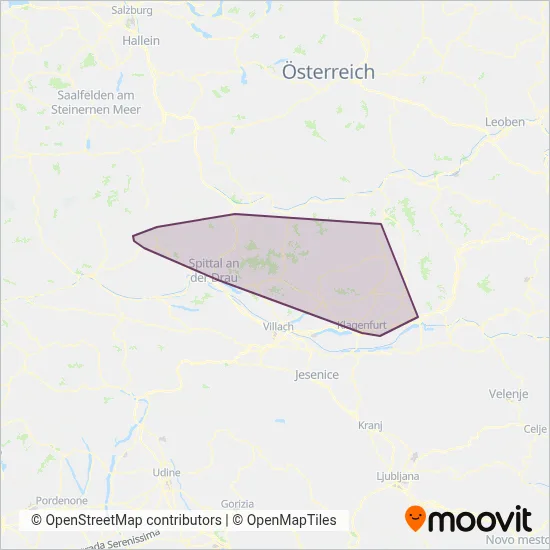 Kärnten Bus GmbH coverage area map