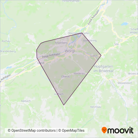 Busreisen Tirol GmbH coverage area map