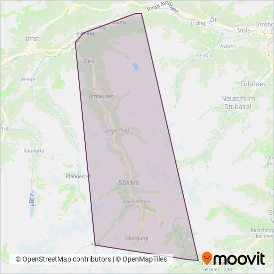 Ötztaler Verkehrsgesellschaft mbH coverage area map