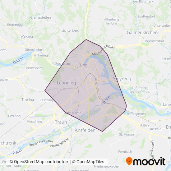 Linz Linien GmbH coverage area map