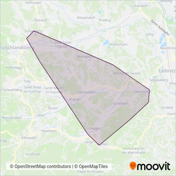 Koller Bus GmbH coverage area map