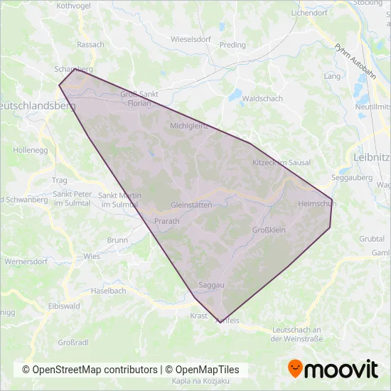 Koller Bus GmbH coverage area map