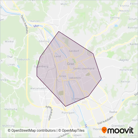 Graz Linien (Tram) Verbundsgebiet