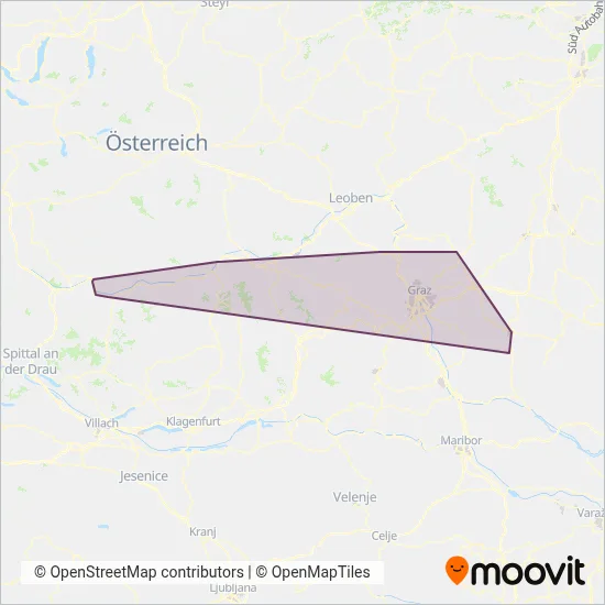 Steiermarkbahn und Bus GmbH (Rail) coverage area map