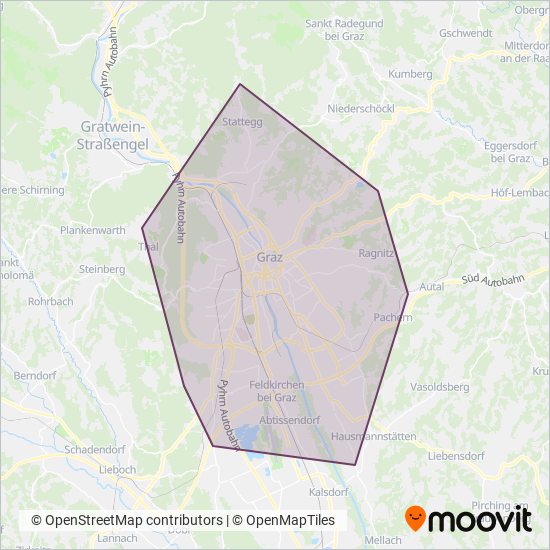 Graz Linien coverage area map