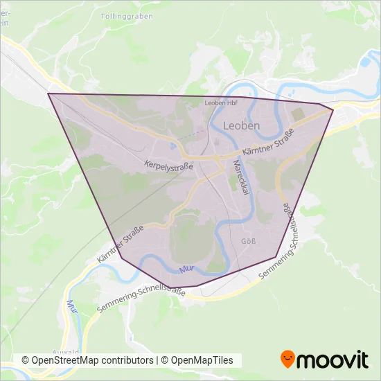 Stadtwerke Leoben coverage area map