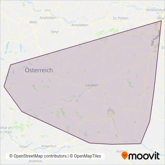 RegioBus Steiermark coverage area map