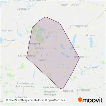 Österreichische Postbus AG - N (Salzburg) coverage area map
