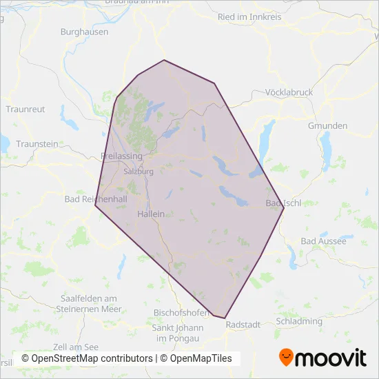 Österreichische Postbus AG - N (Salzb) coverage area map