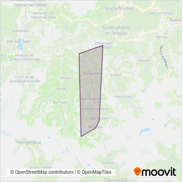 Österreichische Postbus AG - W (Bad Hofgastein) coverage area map