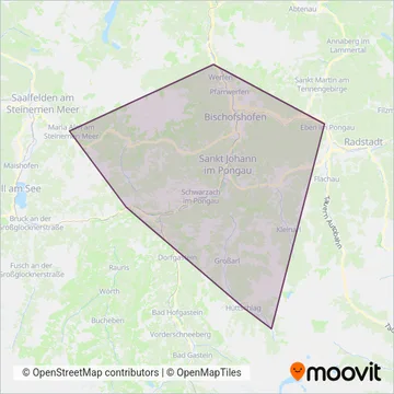 Österreichische Postbus AG - W (St.Johann i.Pg.) coverage area map
