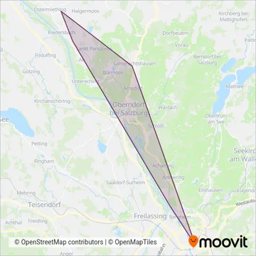 Salzburg AG (Salzburger Lokalbahn) - Rail coverage area map