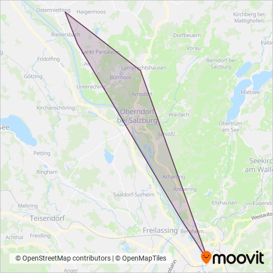 Salzburg AG (Salzburger Lokalbahn) coverage area map