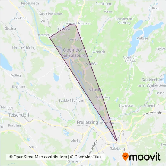 Salzburg AG (Salzburger Lokalbahn) - Bus coverage area map