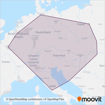 OEBB Personenverkehr AG Kundenservice (Rail) coverage area map