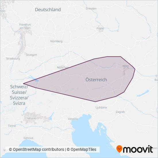 OEBB Personenverkehr AG Kundenservice coverage area map