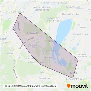 Raaberbahn AG GYSEV Zrt. coverage area map