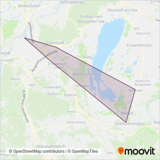 Raaberbahn AG GYSEV Zrt. coverage area map
