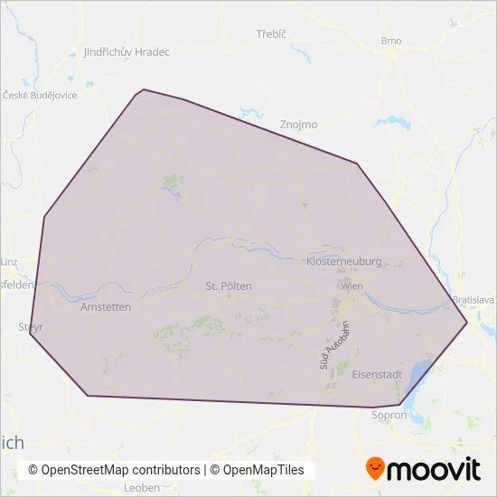 Österreichische Postbus AG coverage area map