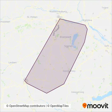 Verkehrsbetriebe Burgenland GmbH coverage area map