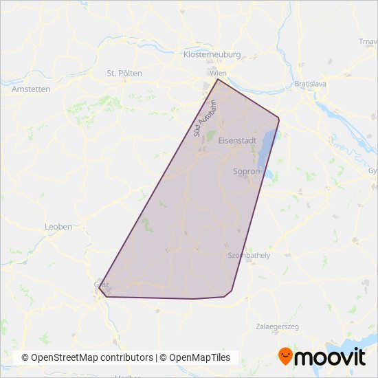 Verkehrsbetriebe Burgenland GmbH coverage area map