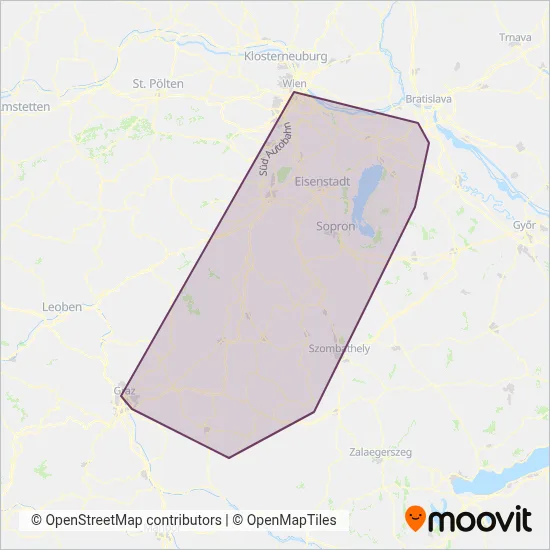 Verkehrsbetriebe Burgenland GmbH coverage area map